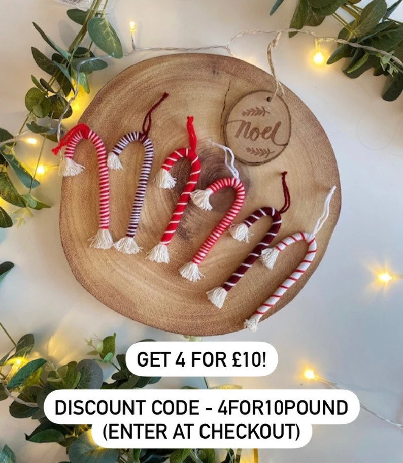 Boho Christmas Decorations Candy Canes Christmas Tree | Etsy | Etsy (UK)