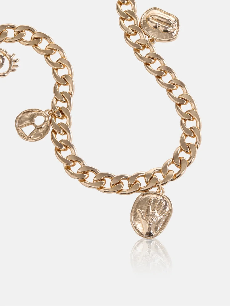 Devil Wears Prada Scoop Collection Women's Gold-Tone Chain Charm Belt, Sizes S-3XL | Walmart (US)