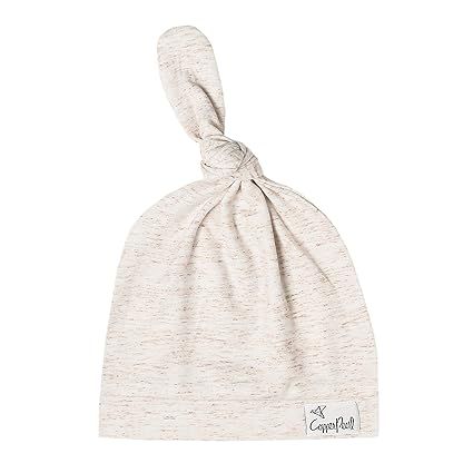 Baby Beanie Hat Top Knot Stretchy Soft"Oat" by Copper Pearl | Amazon (US)
