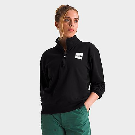 The North Face Women's Box Half Dome Quarter-Zip Sweatshirt in TNF Black Size: Medium | Finish Line (US)