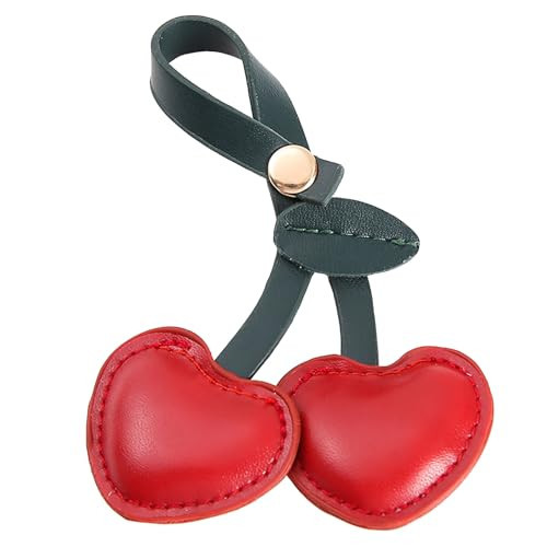 SKYFUN Cherry Keychain for Women Cute PU Cherry Bag Charm Key Chain for Purse Wallet Handbag Backpack Jewelry Accessories Gift for Birthday Christmas Valentine’s Day, Faux Leather Red | Amazon (US)