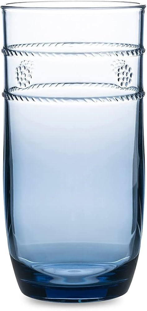 Juliska Dark Blue Isabella Acrylic Large Beverage, Acrylic Glass - Clear Acrylic, Embossed Drinki... | Amazon (US)