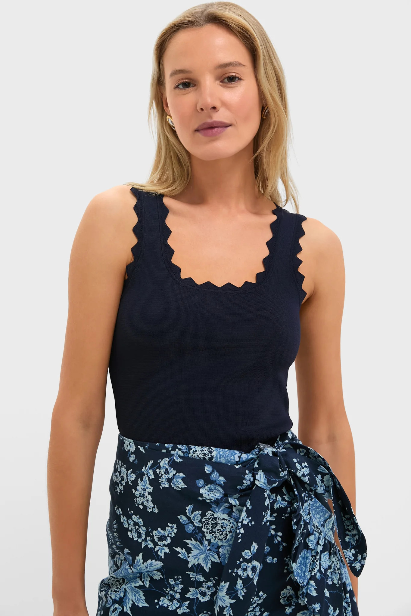 Navy Ric Rac Compression Tank | Tuckernuck (US)