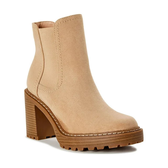 Madden NYC Women's Faux Suede Lug Sole Chelsea Boots | Walmart (US)