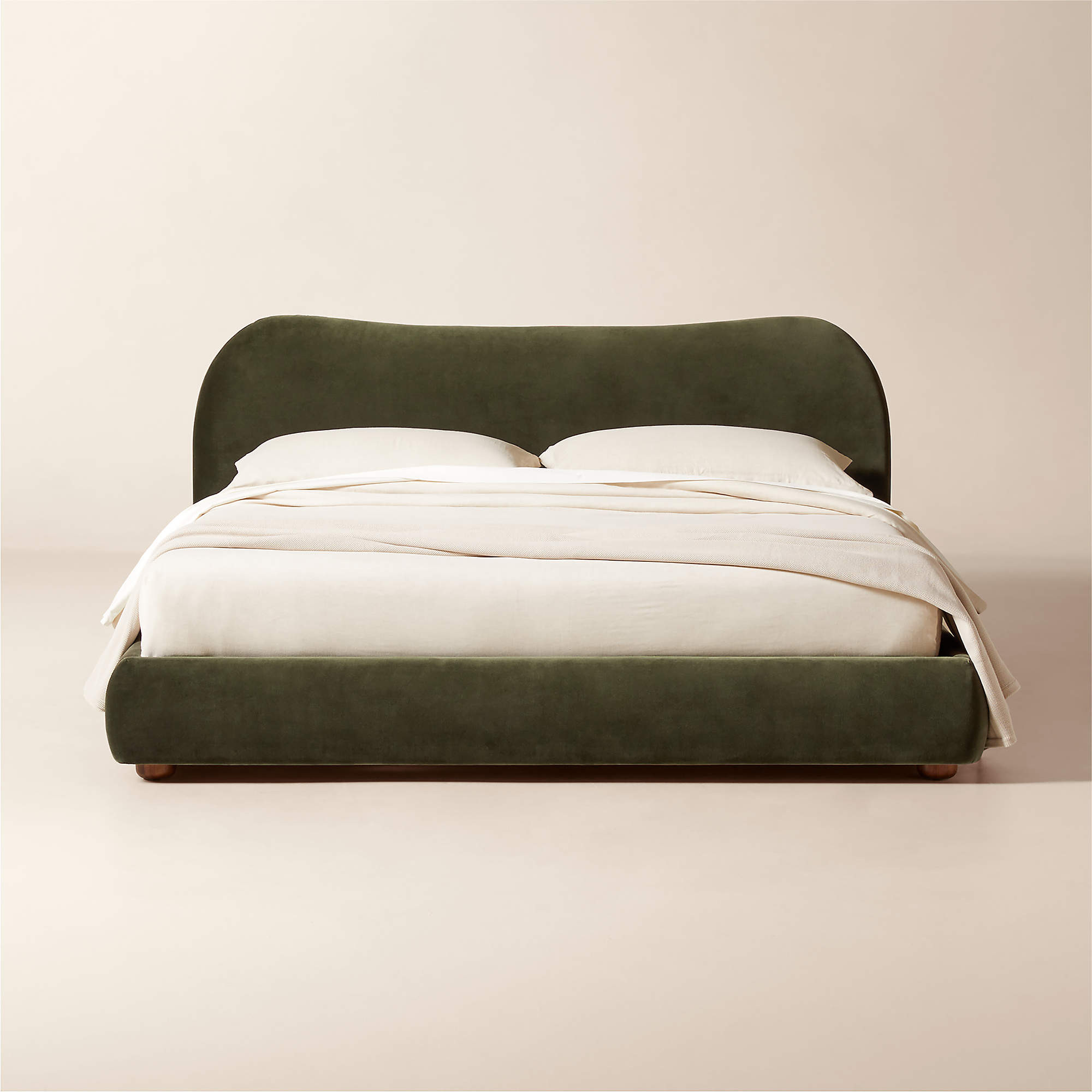 Diana Olive Green Velvet King Bed + Reviews | CB2 | CB2