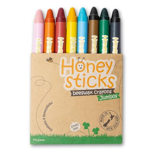 Honeysticks Jumbo Crayons (8 Pack) - 100% Pure Beeswax Crayons - Non Toxic Crayons for Kids - Large Crayons, Easy to Hold and Use, Unbreakable, Eco Friendly, Preschool Art Supplies, For Kids 2-4, 4-8 | Amazon (US)