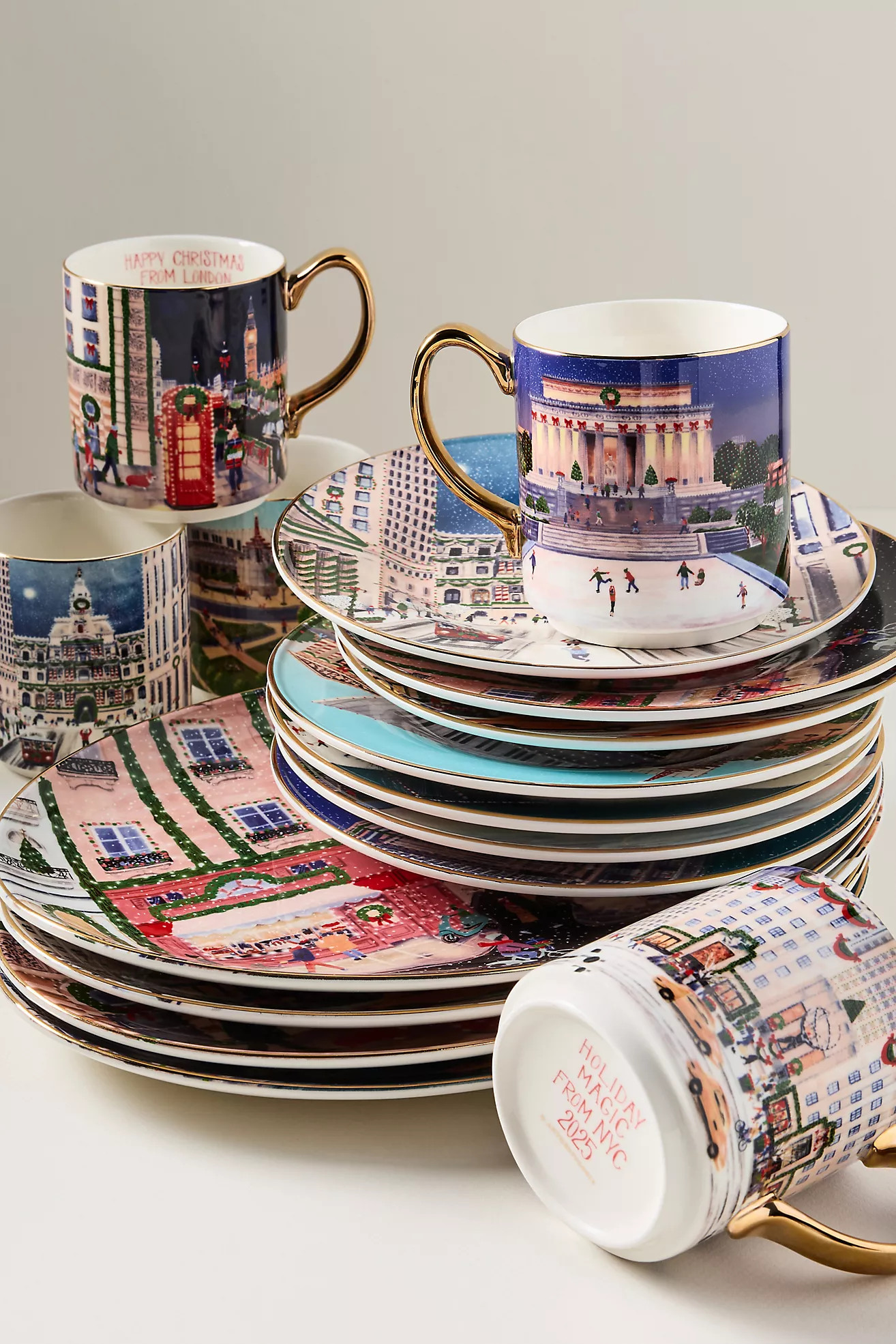 Holiday in the City Stoneware Platter | Anthropologie (US)