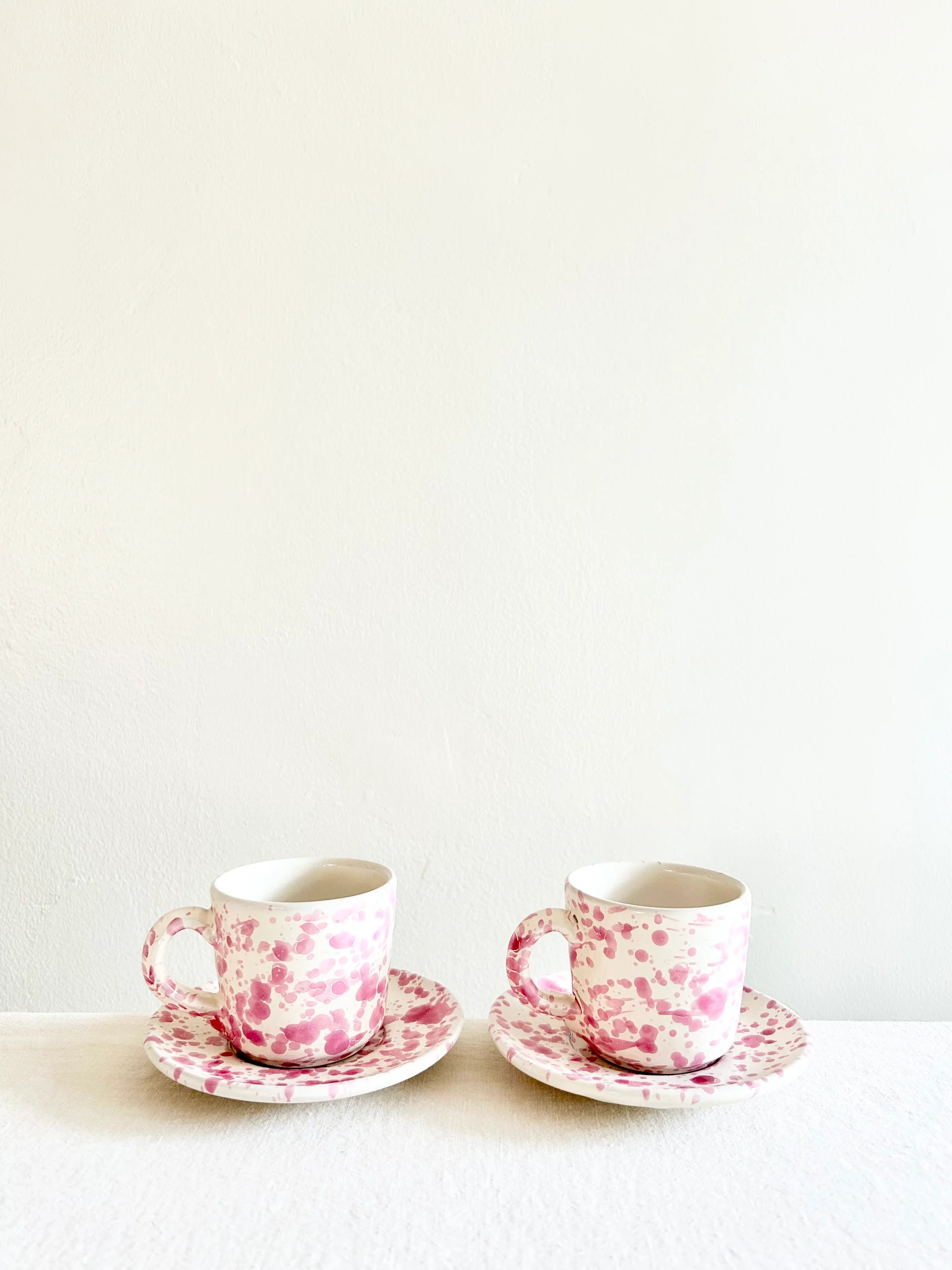 Pompeii Espresso Cup & Saucer - Pink - S/2 | the ARK elements