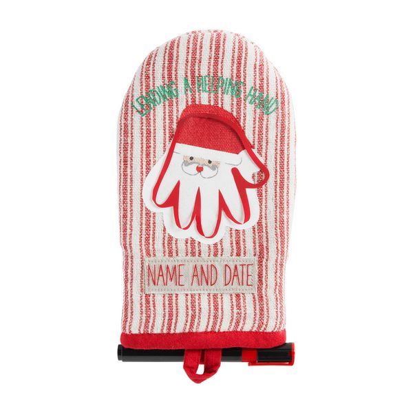 Hand Print Santa Oven Mitt | Mud Pie