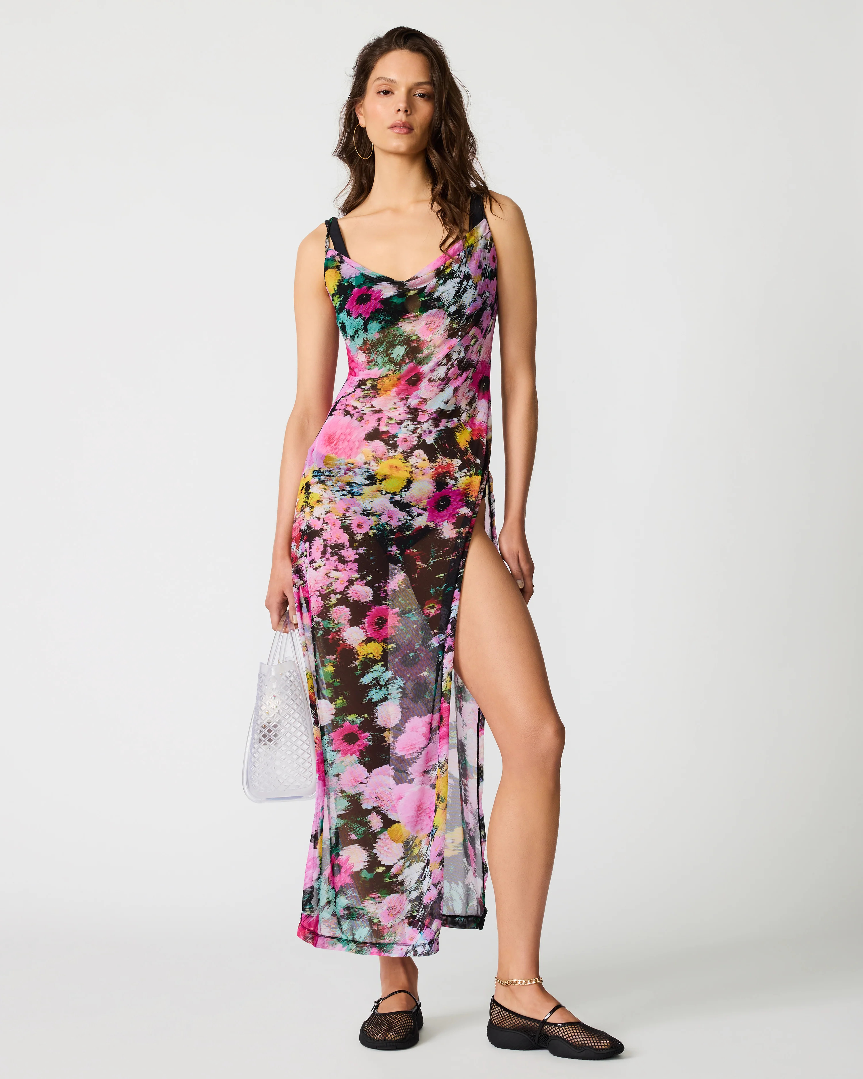 DAZEY FIELDS MULTI BIKINI COVER-UP Flowy Mesh Women's Swim Cover-Up | Steve Madden (US)