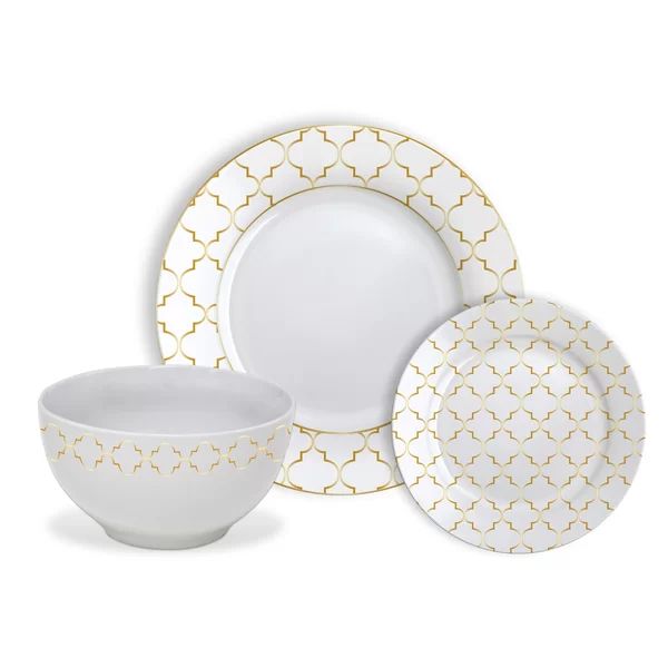 Roque Jacquard 12 Piece Dinnerware Set, Service for 4 | Wayfair North America