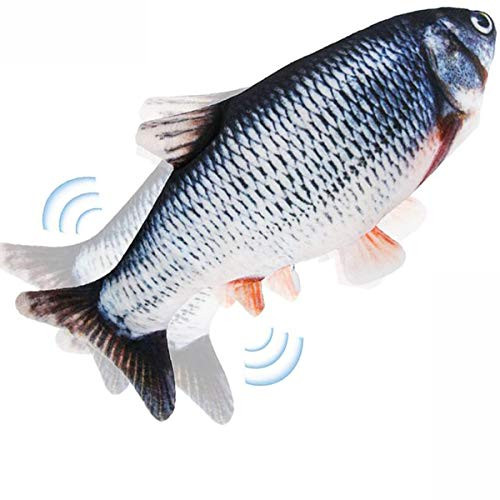 Electric Floppy Fish Cat Toy, Moving Cat Kicker Fish Toy, 11" Realistic Flopping Fish Dog Toy, Plush Interactive Cat Toy for Indoor Cats, Wiggle Fish Catnip Toys | Amazon (US)