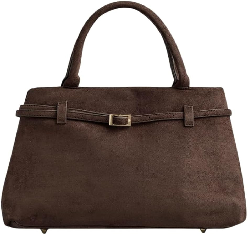 Base'ic Suede Tote Bag for Women – Slouchy Faux Suede Shoulder Purse, Large Capacity Fashion Ha... | Amazon (US)