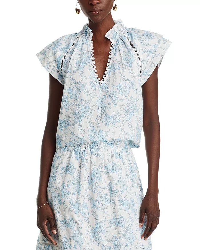 Cotton Floral Flutter Sleeve Top - 100% Exclusive | Bloomingdale's (US)