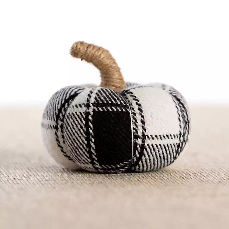Black Buffalo Check Fabric Pumpkin, 4 in. | Kirkland's Home
