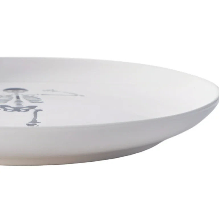 Way to Celebrate Halloween 4Pk Dancing White Skeleton Appetizer Ceramic Plates | Walmart (US)
