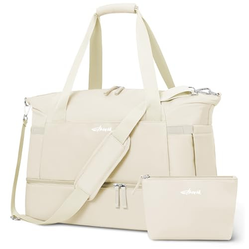 Amazon.com | ETRONIK Gym Bag for Women, Personal Item Travel Bag with Shoes Compartment, Weekende... | Amazon (US)