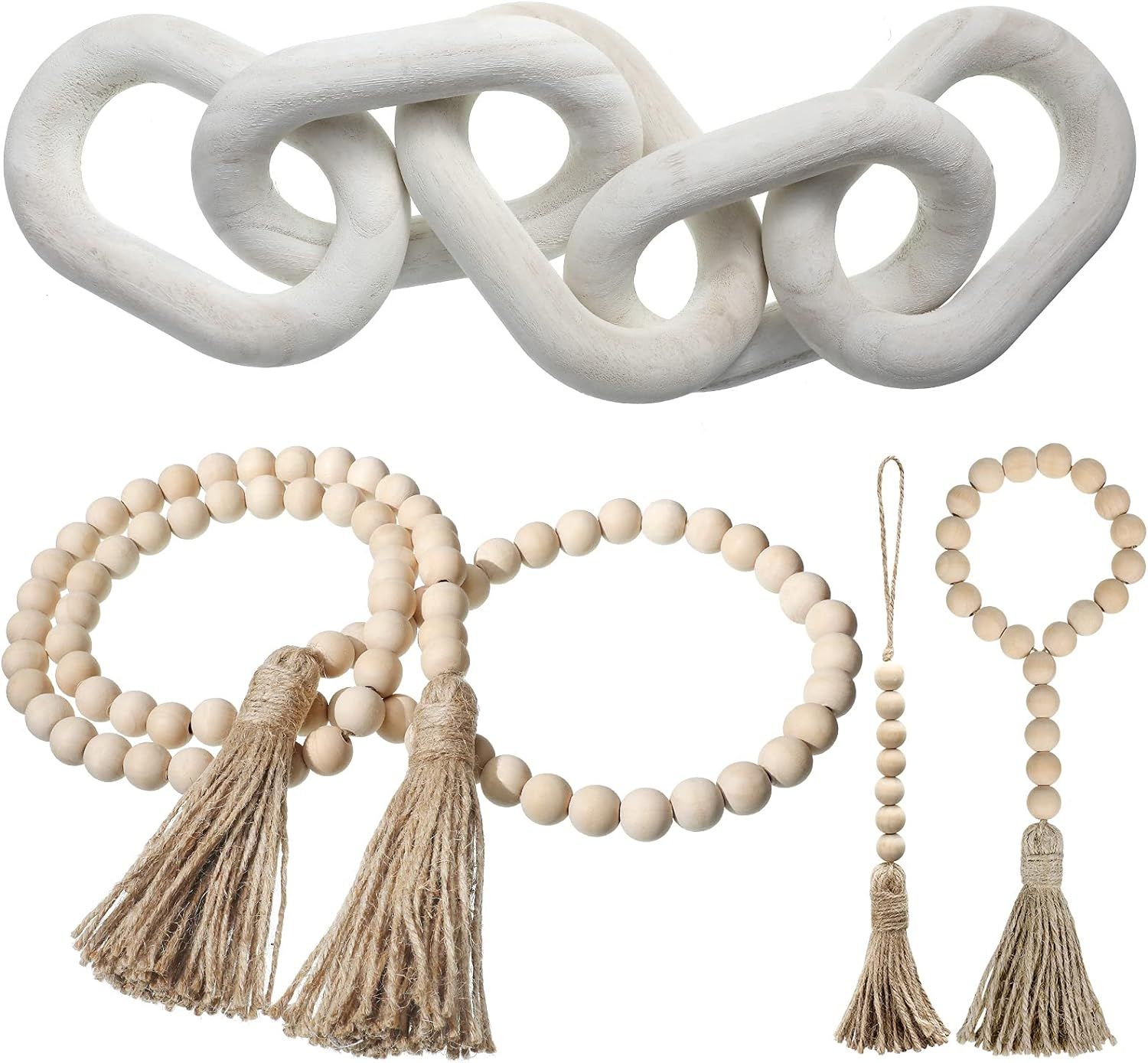 Wood Chain Link Beads set Garland Amazon home decor finds amazon favorites amazon furniture inspo | Amazon (US)