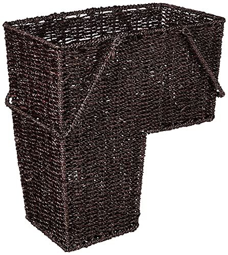 15" Wicker Storage Stair Basket With Handles by Trademark Innovations (Brown) | Amazon (US)