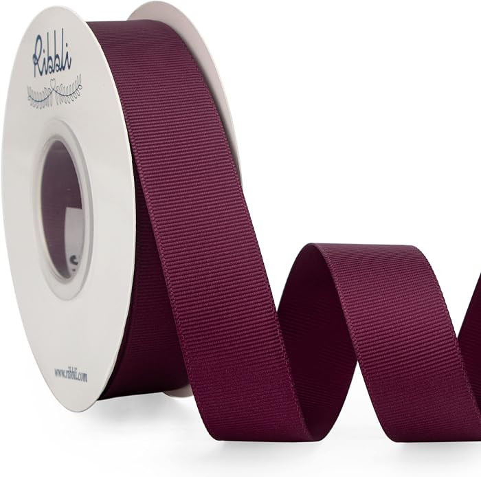 Ribbli Burgundy Grosgrain Ribbon, 1 inches x Continuous 25 Yards, Use for Bows DIY Hair Accessories,Gift Wrapping, Craft and Sewing | Amazon (US)