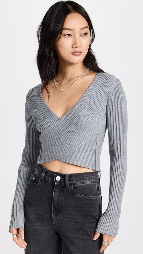 V Neck Wrap Knit Top | Shopbop