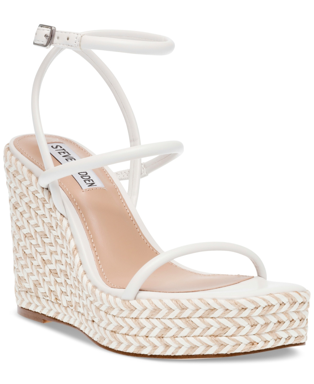 Steve Madden Women's Unify Platform Wedge Sandals - White Raffia | Macy's