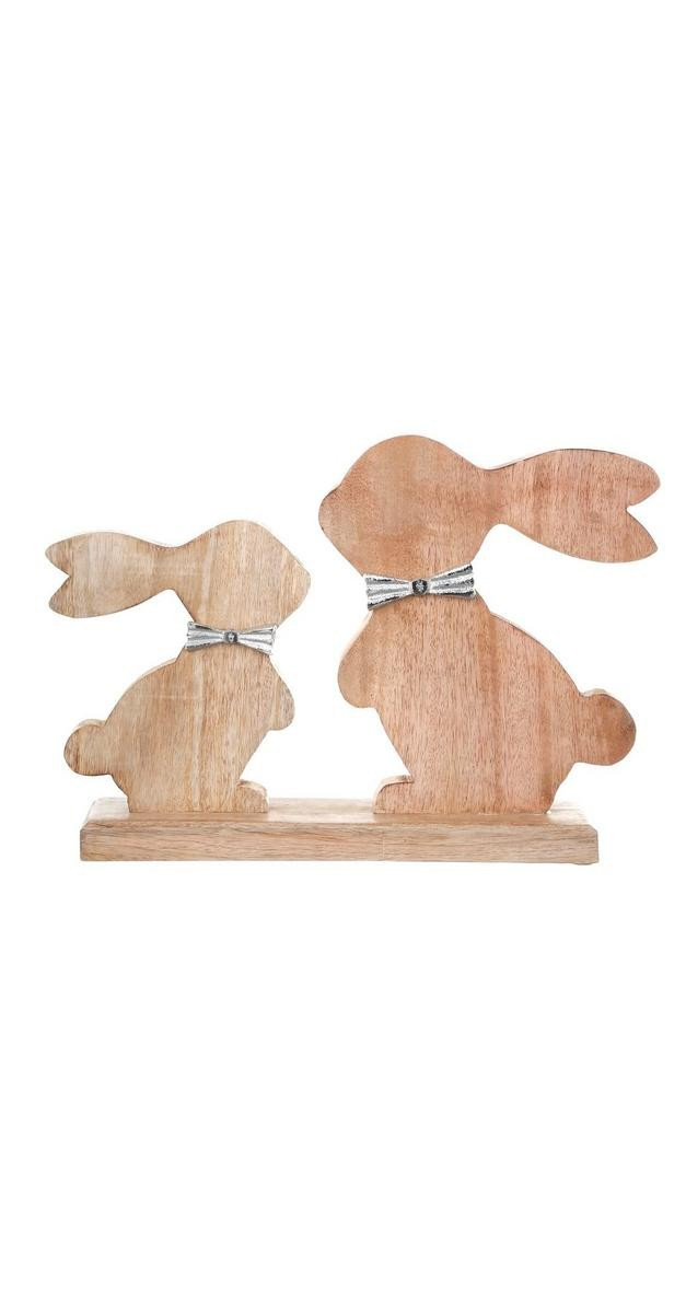14" Mother & Baby Wooden Easter Rabbit Tabletop Decor--7819243582320   | Burkes Outlet | bealls