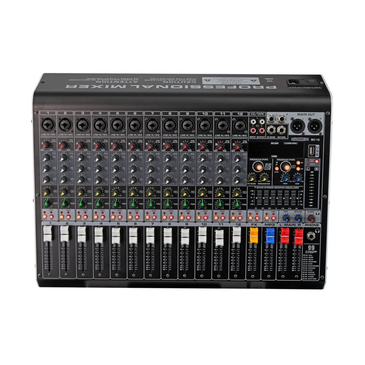 5 Core Audio Dj Mixer 12 Channel Sound Board L Shape w Bluetooth Usb 99 Dsp Effects 48V Phantom Power - Mx 12CH L - Black | Macy's