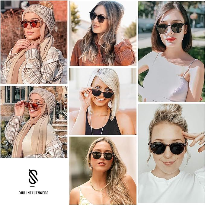 SOJOS Small Round Polarized Sunglasses for Women Men Trendy Classic Vintage Style | Amazon (US)