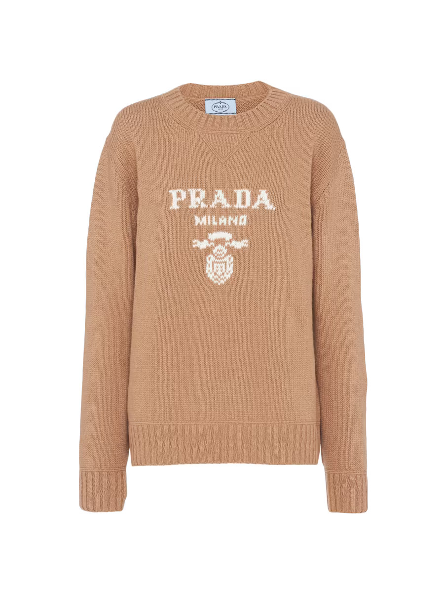 Shop Prada Cashmere and Wool Crew-Neck Sweater | Saks Fifth Avenue | Saks Fifth Avenue