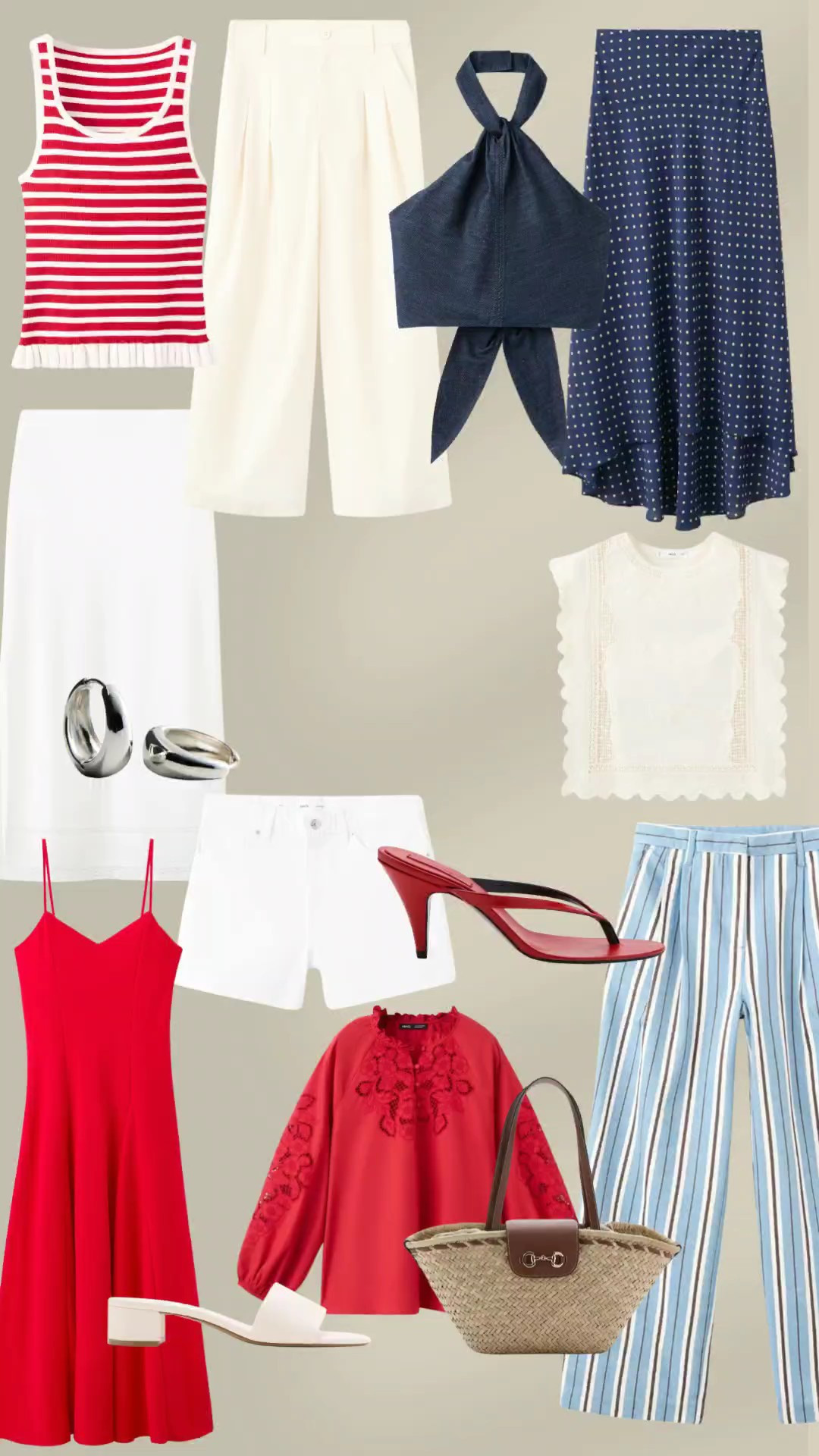 Gap 4th of July outfit inspo. Summer style. Red white blue. Short sleeve sweater. Bandana. Red flip flops. Shorts. Denim vest. White midi skirt. Linen. Denim shorts. Casual 4th of July. Strapless top. Red pants. Button down. Midi striped dress. Polo. Patchwork dress. Cardigan. Red crochet eyelet top. White heels. Denim dress. Chore jacket. Red gingham pants

#LTKSeasonal #LTKSaleAlert