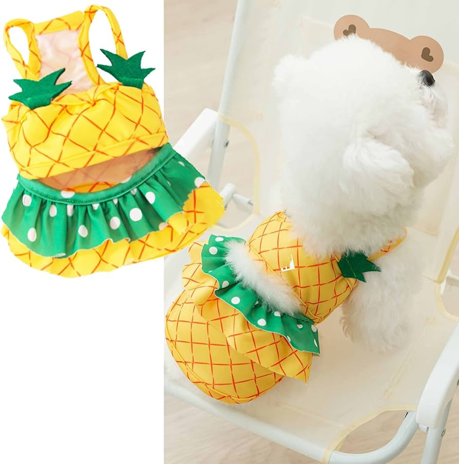 Fuuny Dog Clothes Puppy Bathing Suit Cute Bikini Dress Dog Summer Beach Swimsuit Cat Hawaiian Cos... | Amazon (US)