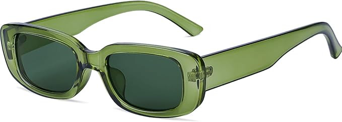 Retro Rectangle Sunglasses for Women Men Square 90s Y2K Trendy Cool Glasses Fashion Aesthetic Thi... | Amazon (US)