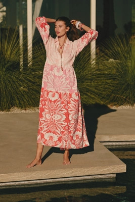 The Carolita Printed Tiered Shirt Dress by Celandine | Anthropologie (US)