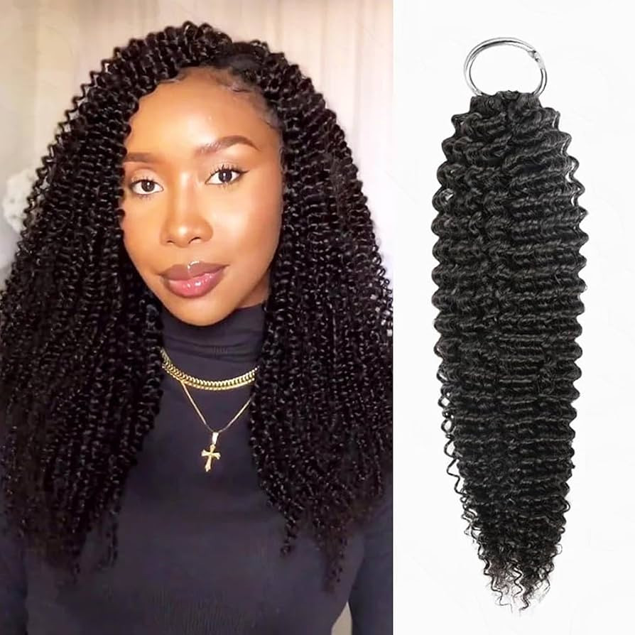 QVR Crochet Human Hair Pre Looped Afro Kinkys V Bulk Natural Curly Hair for Kinky Twist Crochet B... | Amazon (US)