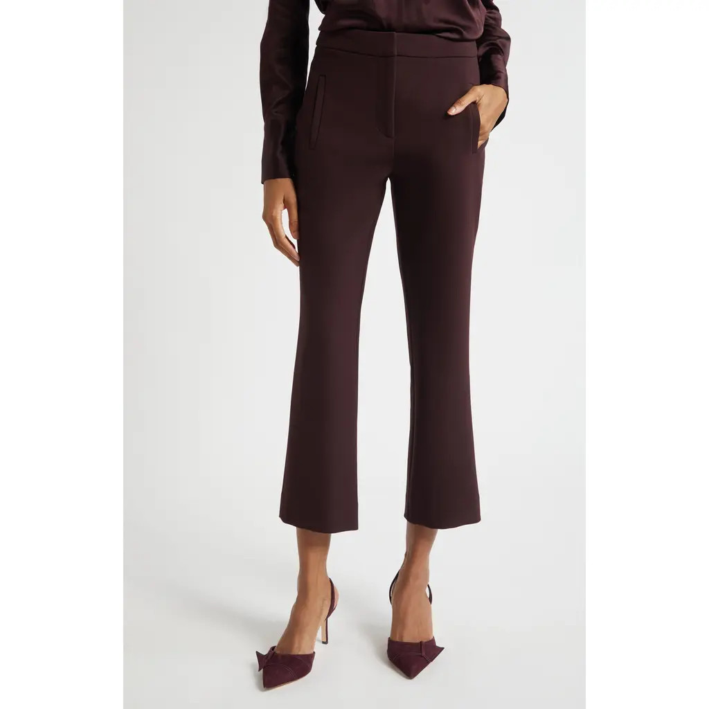 Veronica Beard Arte Crop Pants in Dark Currant at Nordstrom, Size 10 | Nordstrom