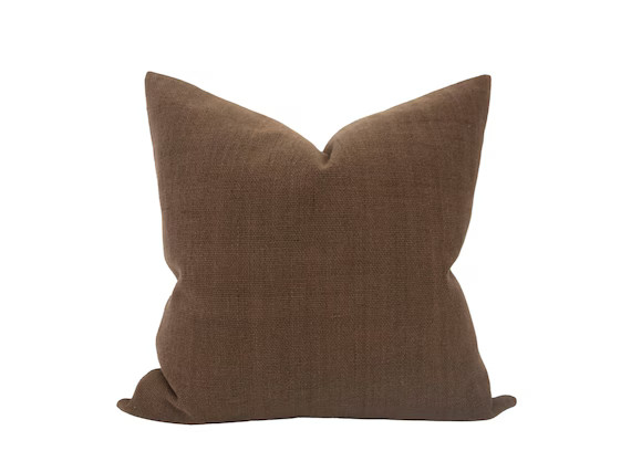 WINSTON  Dark Brown Handwoven Pillow Cover Warm Brown Woven - Etsy | Etsy (US)