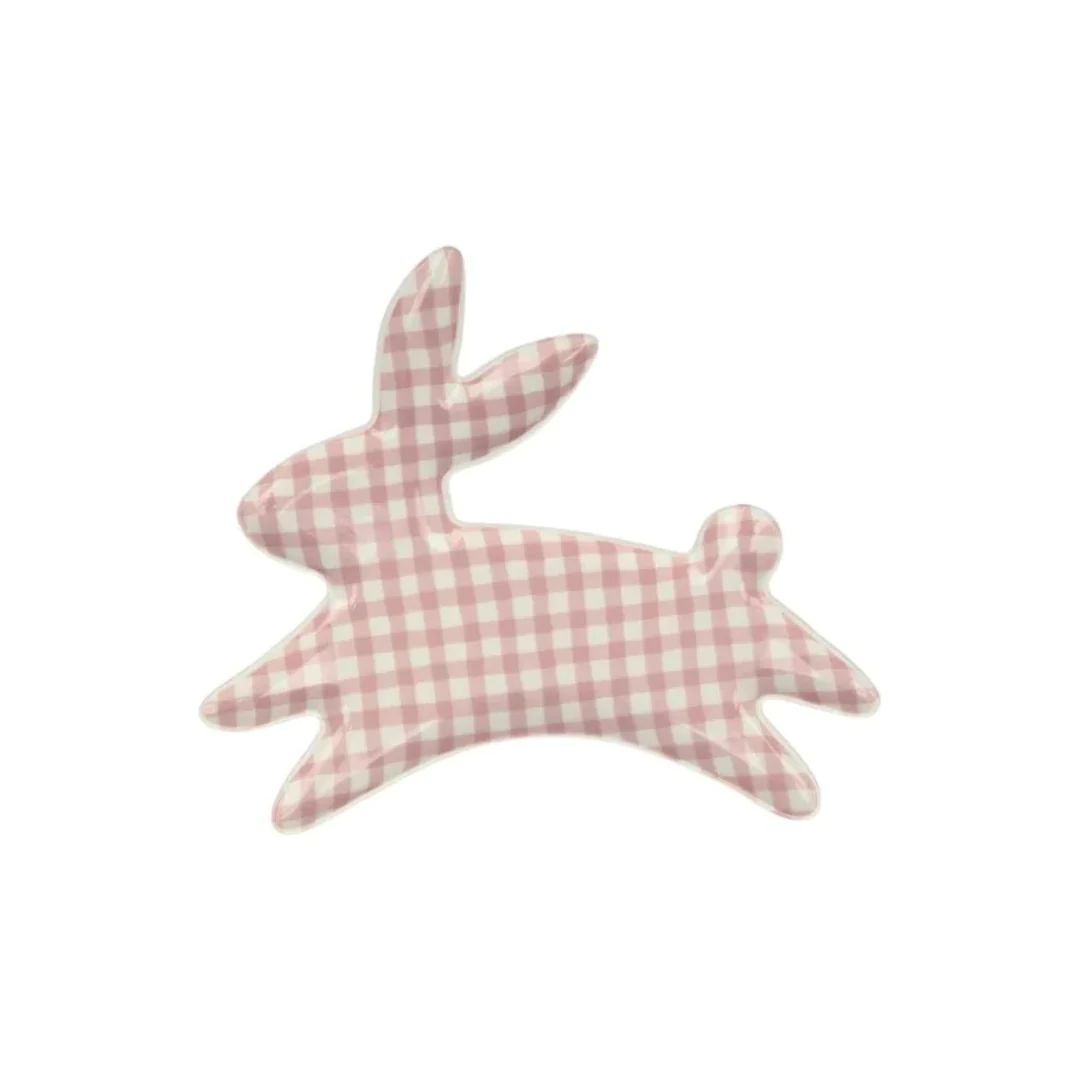 Porcelain Bunny Plate | Pink Antlers