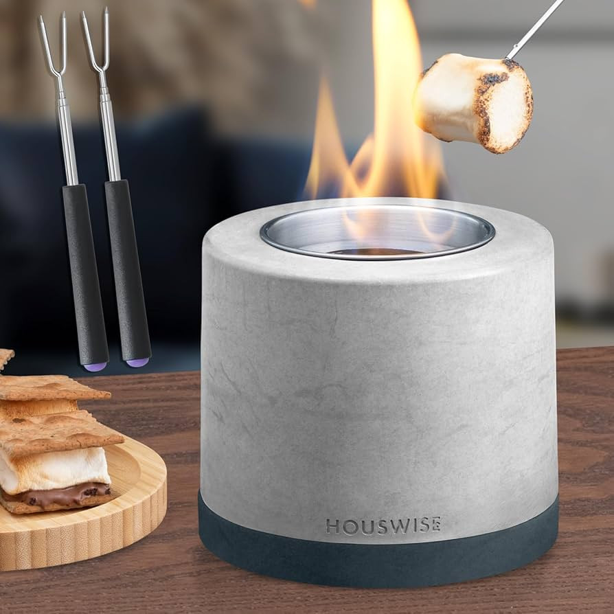 Houswise Smores Maker Tabletop Indoor Kit, Smores Fire Pit Table Top, Smores Kit, Tabletop Fire P... | Amazon (US)