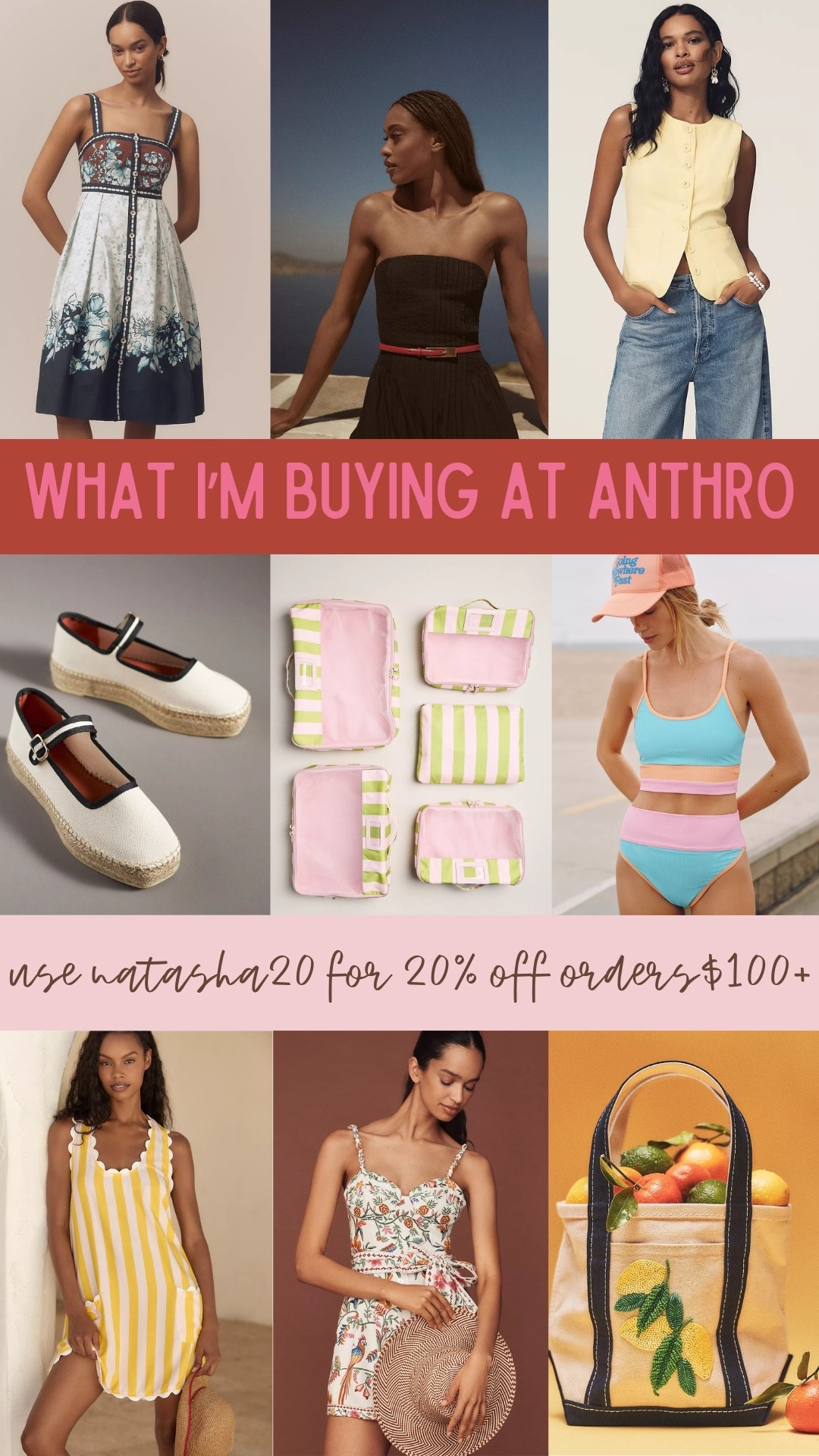 new @Anthropologie summer selects in my cart | all 20% off with code natasha20 when you order $100+ … #anthropartner 

#LTKSaleAlert #LTKStyleTip #LTKTravel