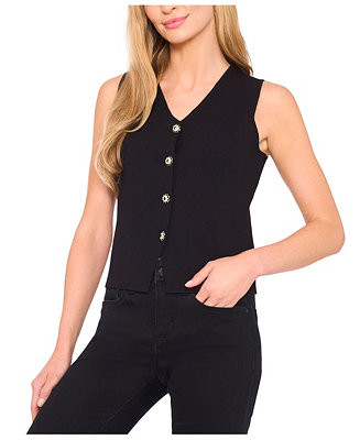 CeCeWomen's Jewel Button Sleeveless Vest | Macy's