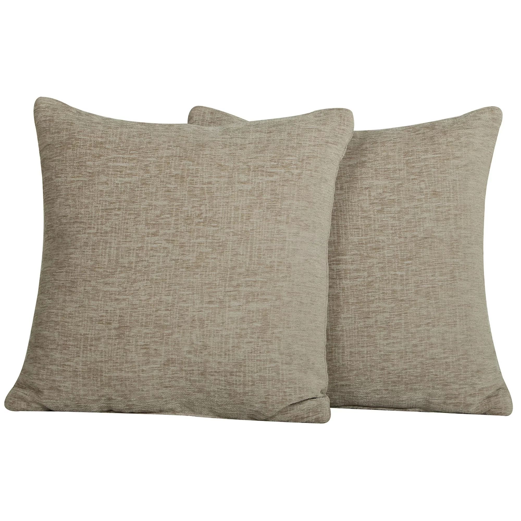 Mainstays Chenille Beige Square Pillow 18''x18'', 2 Pack | Walmart (US)