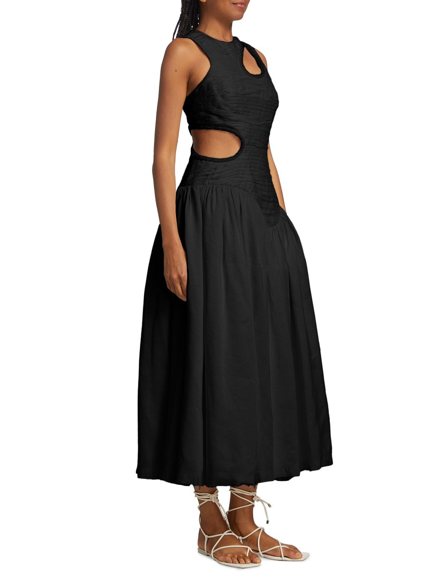 Aje Women's Jolie Abstract Cut Out Midi Dress - Black - Size 4 | Saks Fifth Avenue OFF 5TH