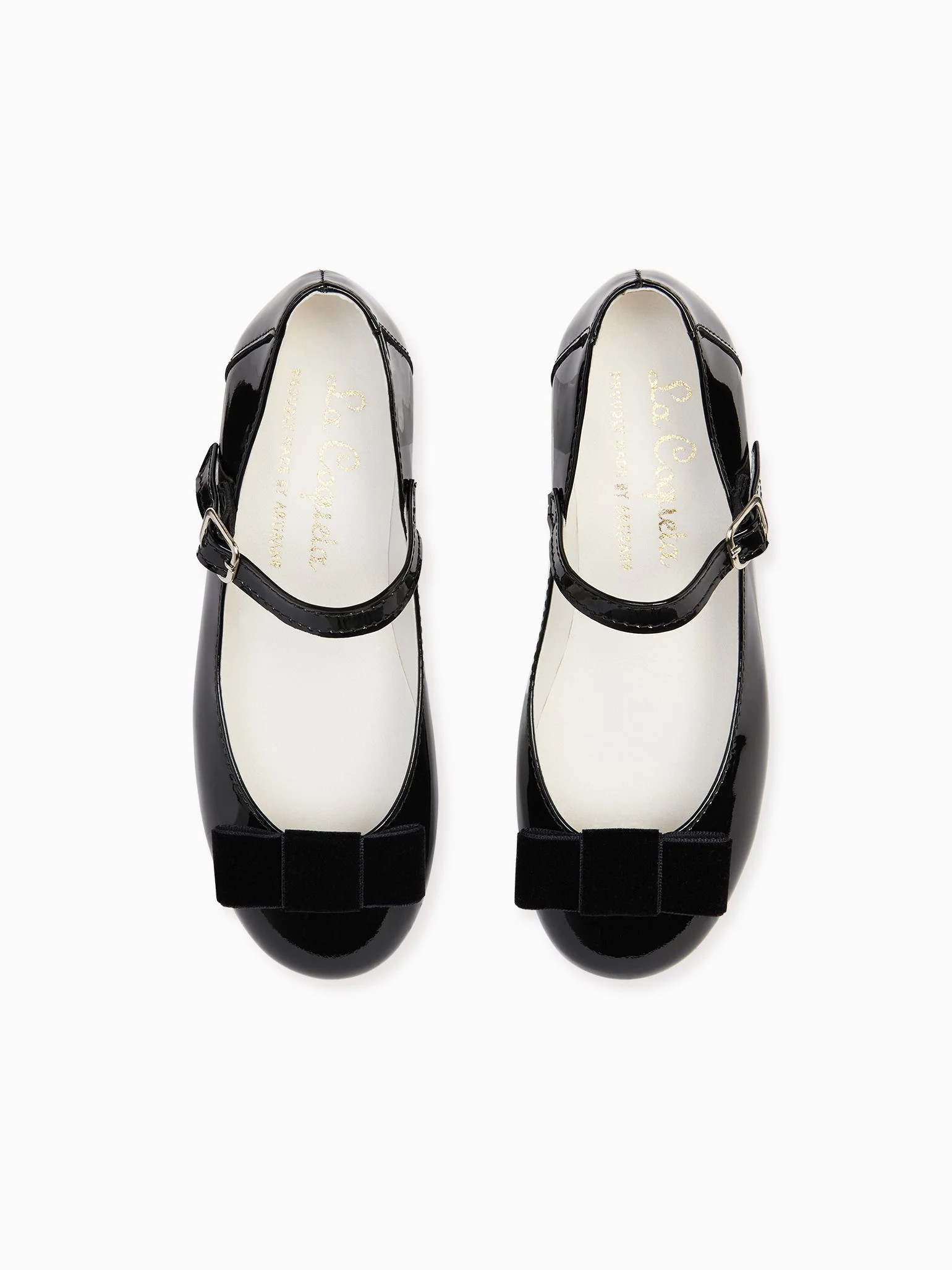 Patent Black Leather Girl Bow Mary Jane Shoes | La Coqueta (US)