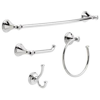 Delta Cassidy 4-Piece Bath Hardware Set with 24 in. Towel Bar, Toilet Paper Holder, Towel Ring, T... | The Home Depot
