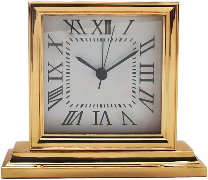 Metal Small Vintage Table Alarm Clock, Gold Finished, Decorative Antique Classic Desk Clock for B... | Amazon (US)