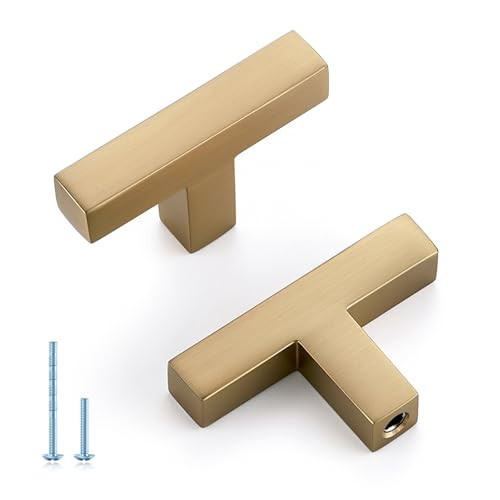 HOME EDIT 30 Pack Solid Single Hole Slim Square Bar Cabinet Pulls - Champagne Bronze Drawer knobs for Kitchen, Bathroom & Dresser Cabinets Hardware | Amazon (US)