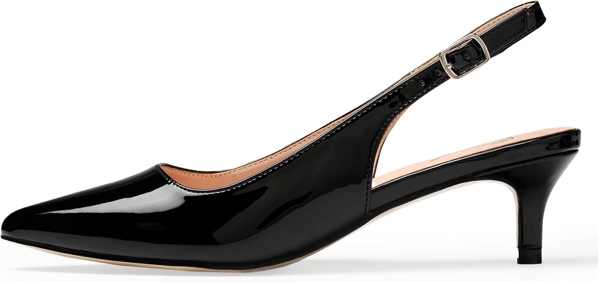 GENSHUO Women's Kitten Heels Closed Toe Slingback Pumps | Amazon (US)