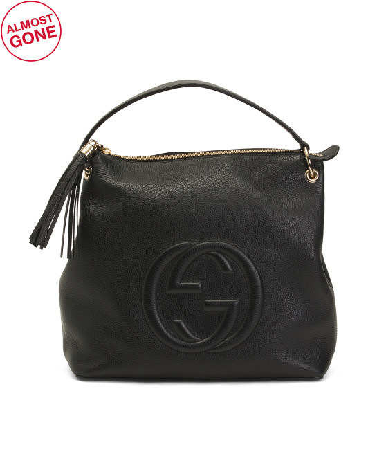 Made In Italy Leather Large Soho Hobo With Shoulder Strap | TJ Maxx