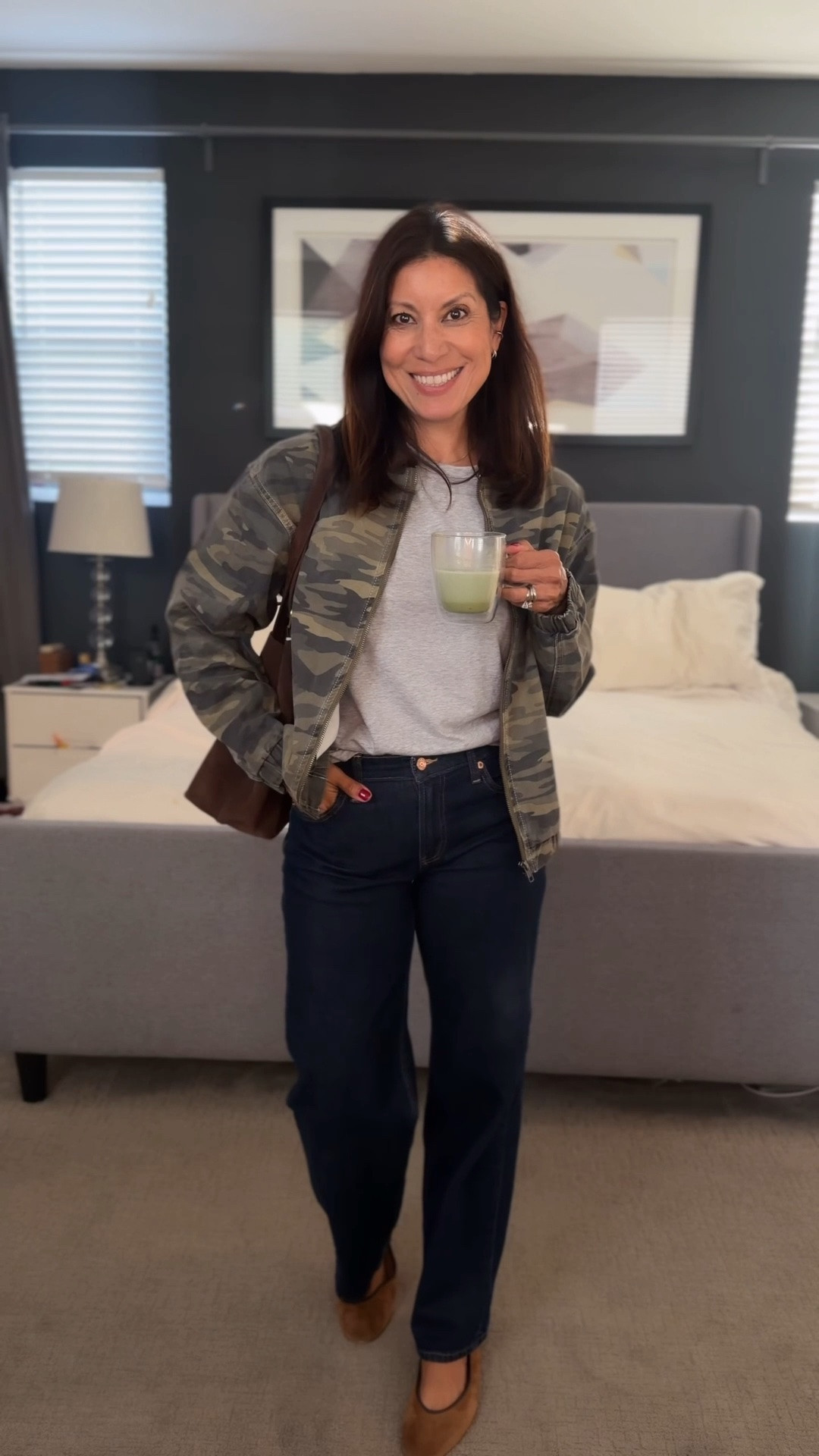 My classic outfit base is complete, just add camo. 

Jeans 90’s loose wearing 25 regular tee small 
Jacket small 

Fall outfit over 50